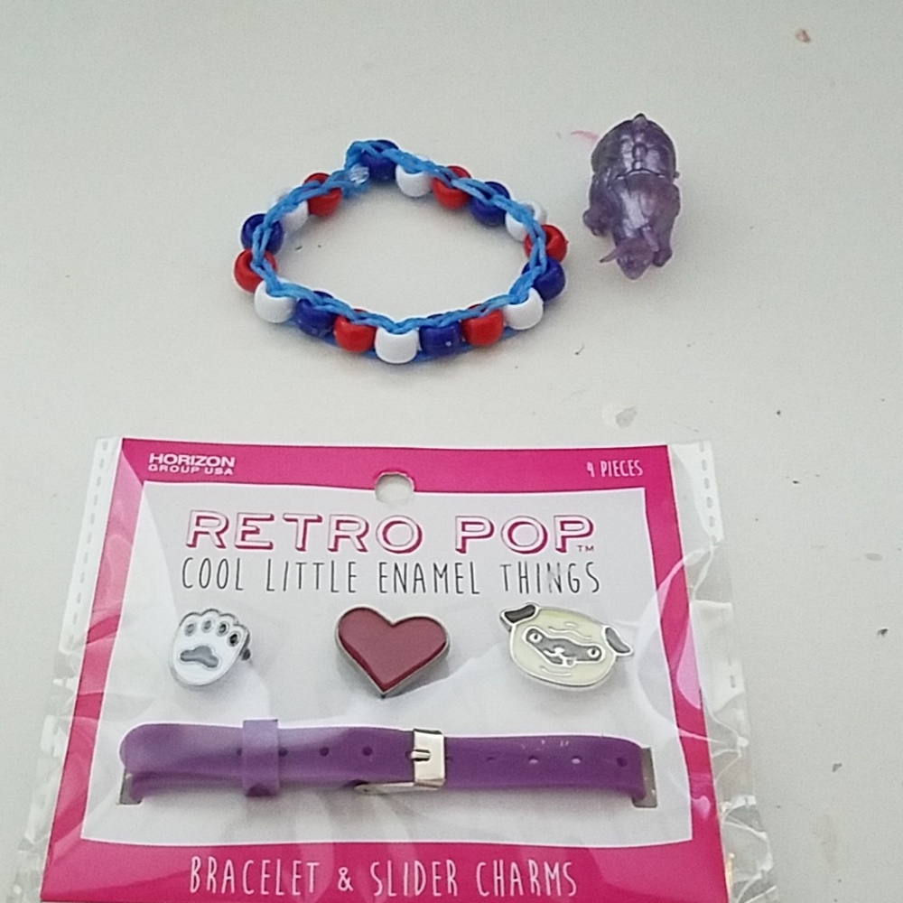 Bracelet with charms red white and blue bracelet